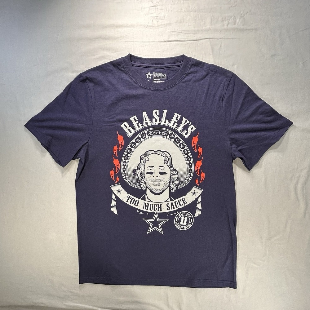 Dallas Cowboys Beasley's Shirt Men's Small Too Much Hot Sauce‎ Football Game